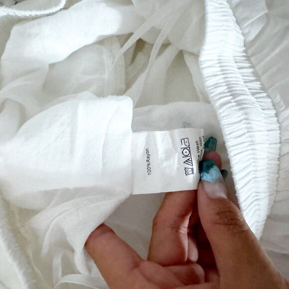 Princess Polly shorts womens 2 White High Rise Flowy beach boho bohemian summer - Picture 6 of 8